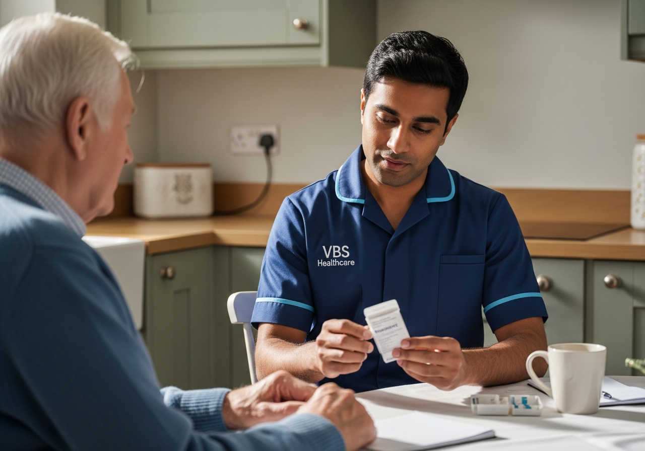 VBS Healthcare carer supporting a person recovering at home in Oxfordshire