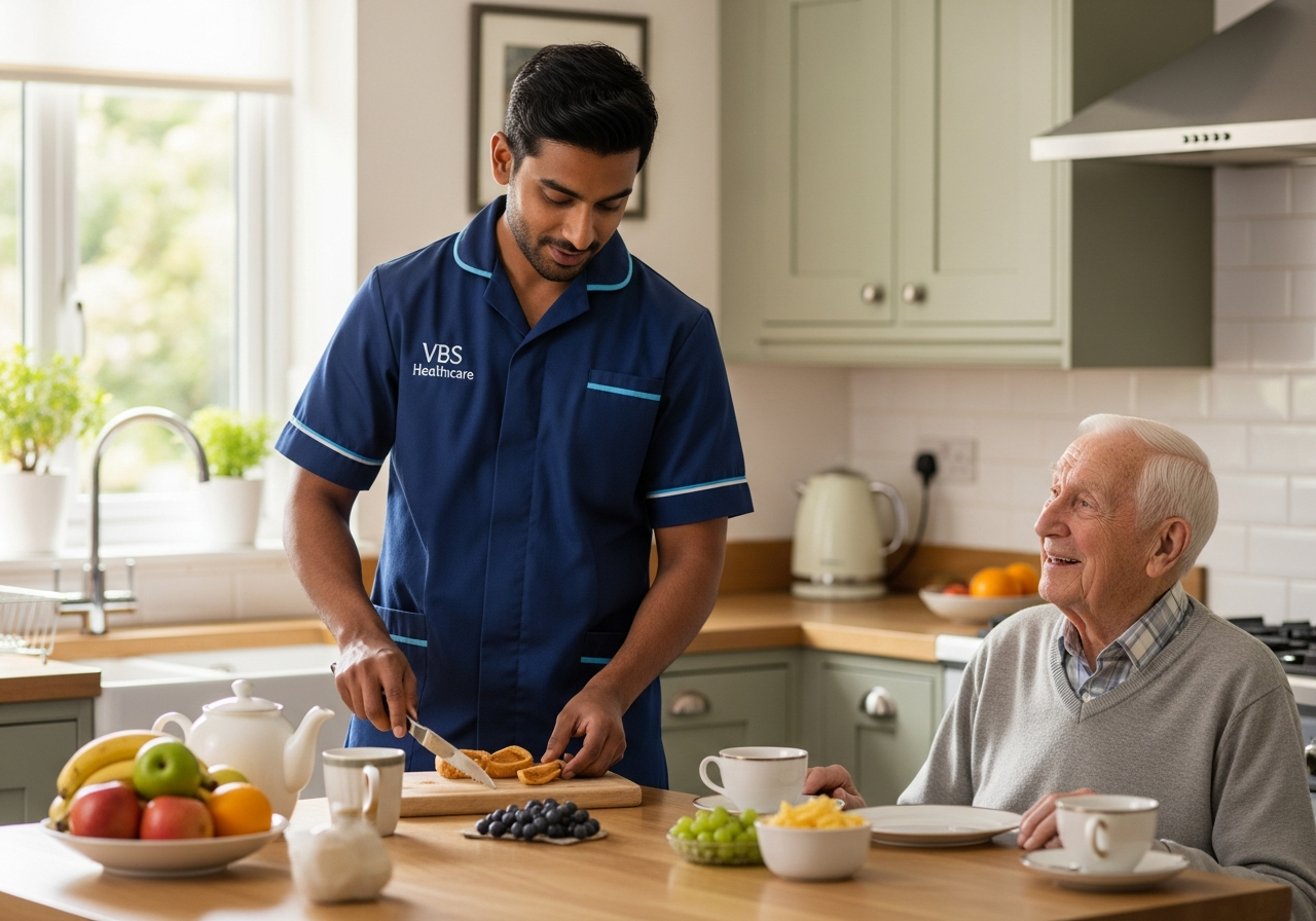 VBS Healthcare carer supporting an older person at home